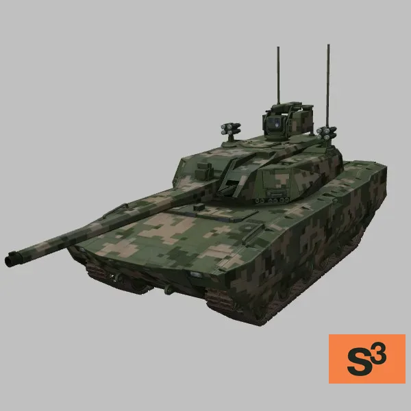 Type-100 · CN · digital-camo — 3D model preview