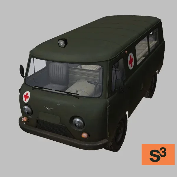 UAZ-452A · RU · green — 3D model preview