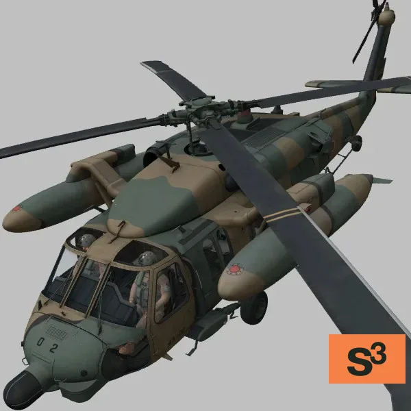 UH-60JA · JP · camo — 3D model preview