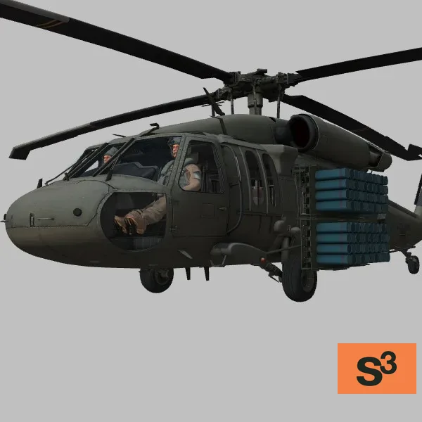 UH-60M · M-139 · US · green — 3D model preview