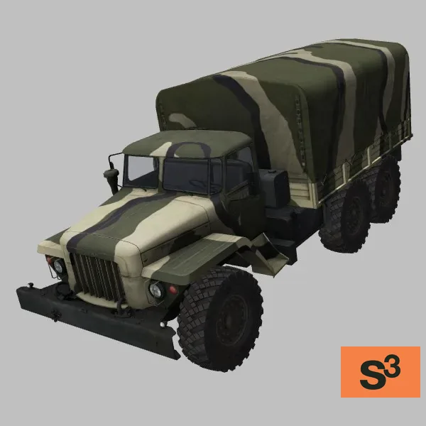 Ural-375D-canopy · RU · camo — 3D model preview