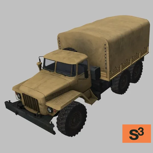 Ural-375D-canopy · RU · desert — 3D model preview