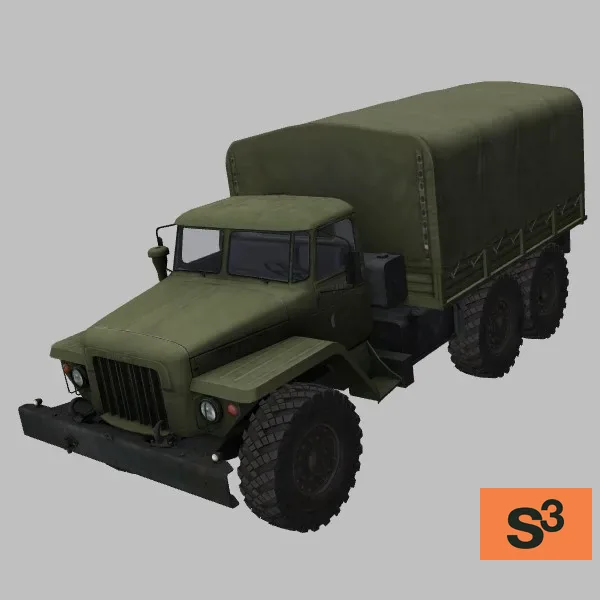 Ural-375D-canopy · RU · green — 3D model preview