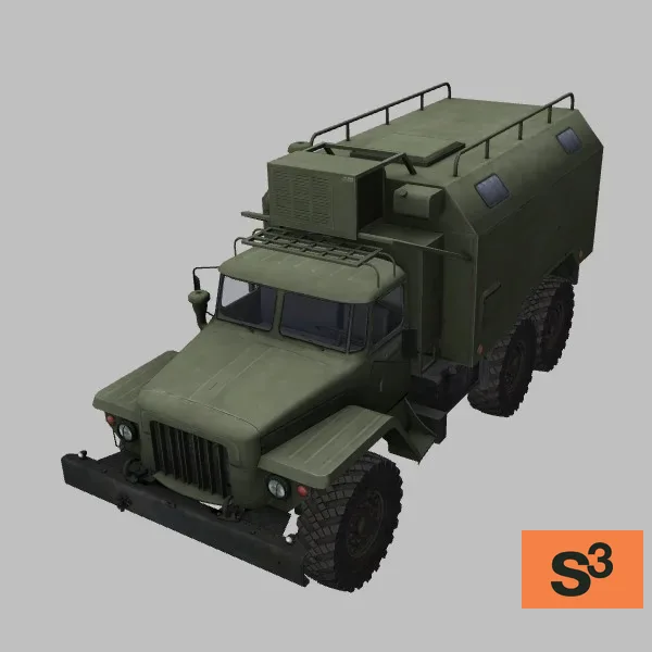 Ural-375D-K-131 · RU · green — 3D model preview
