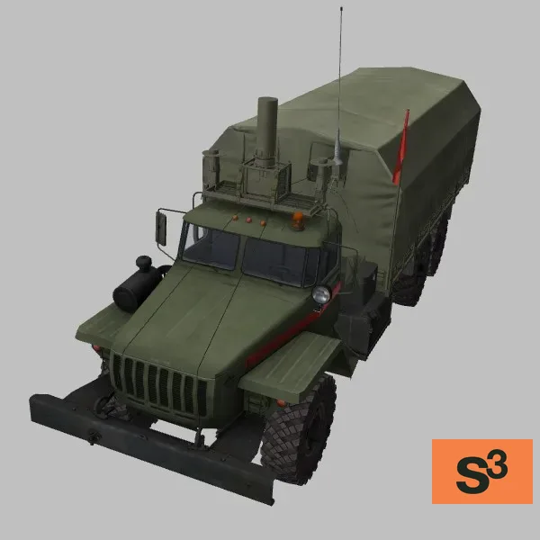 Ural-4320-19-demining · RU · green — 3D model preview