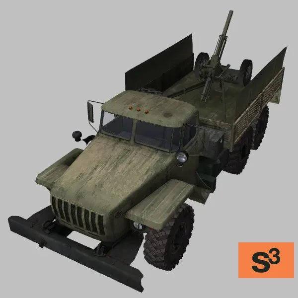 Ural-4320-2B9M · UA · green — 3D model preview