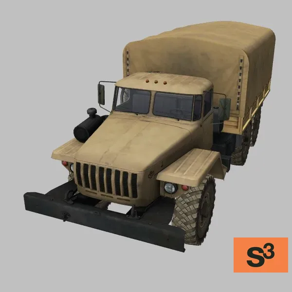 Ural-4320-canopy · YE · desert — 3D model preview