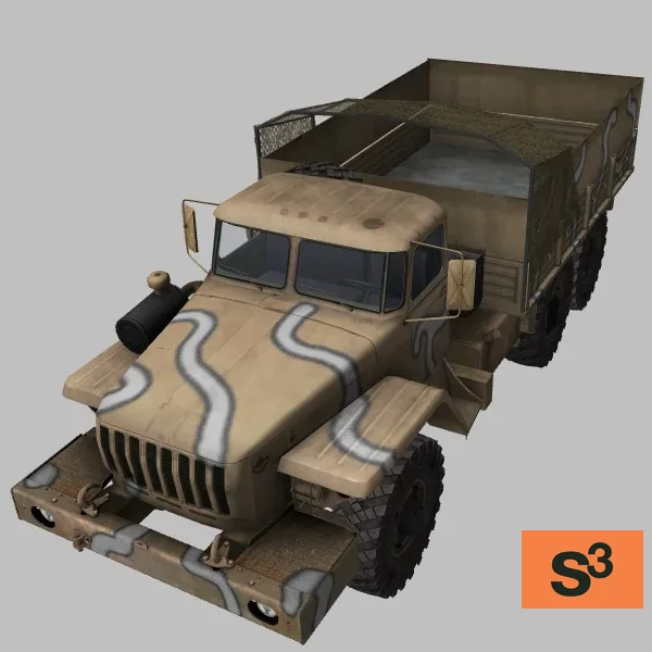 Ural-4320-flatbed-armored · ISL · camo — 3D model preview