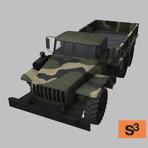 Ural-4320-flatbed · RU · camo — 3D model preview