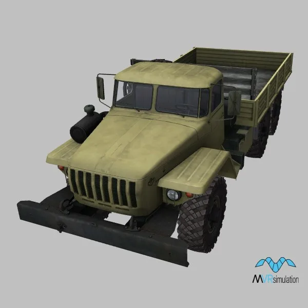 Ural-4320-flatbed · SY · green — 3D model preview