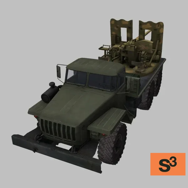 Ural-4320 · S-60 · SY · green — 3D model preview