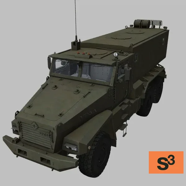 URAL-63095 · RU · green — 3D model preview