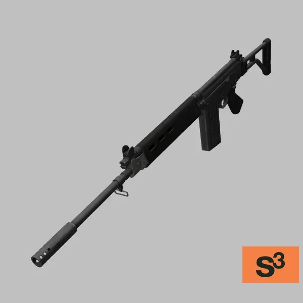 weapon-FAL-50.61 · BE · black — 3D model preview