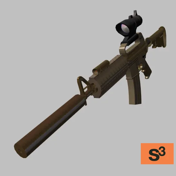weapon-M4A1 Delta Force — 3D model preview