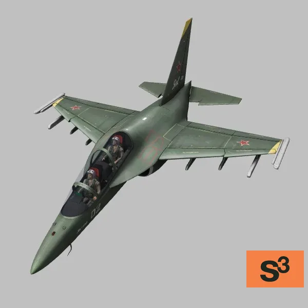 Yak-130 · RU · green — 3D model preview