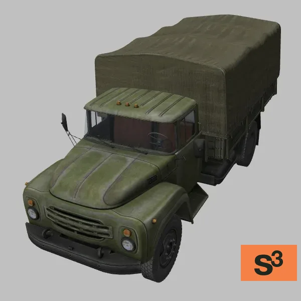 Zil-130-canopy · KP · green — 3D model preview