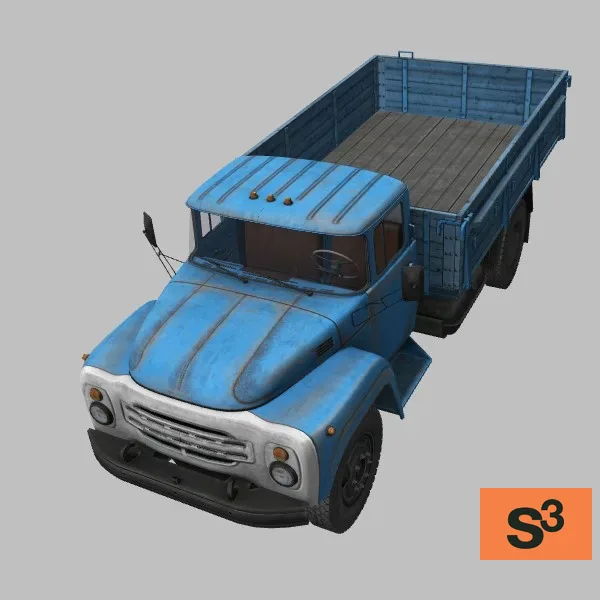 ZIL-130-flatbed · RU · blue — 3D model preview