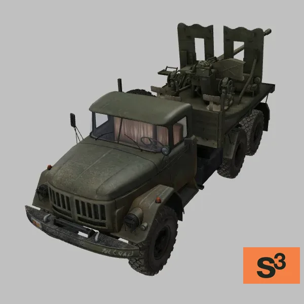 Zil-131 · S-60 · SY · green — 3D model preview