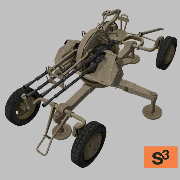 ZPU-4 · RU · desert — 3D model preview