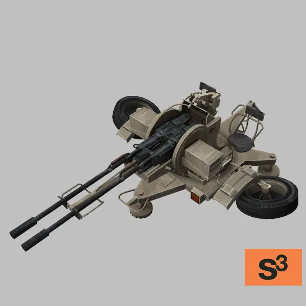 ZU-23-2 · PL · desert — 3D model preview