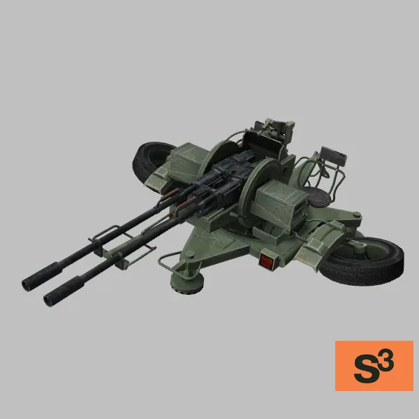 ZU-23-2 · PL · green — 3D model preview