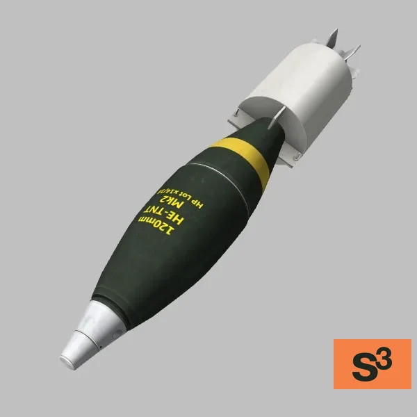 120MM-HE-TNT · Mk2 · AE · green — 3D model preview