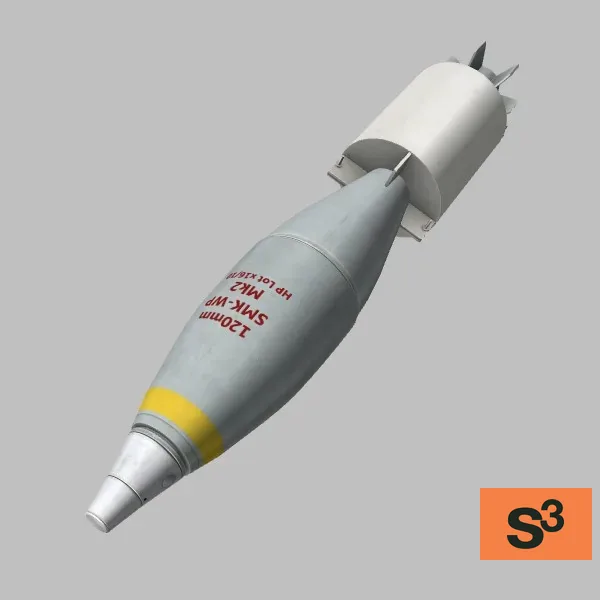 120MM-SMK-WP · Mk2 · AE · white — 3D model preview