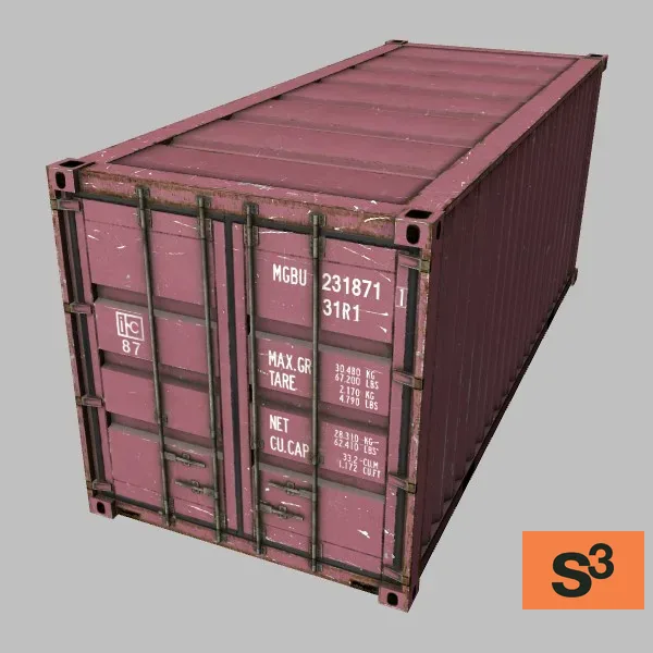 20ft-intemodal-container-01 · US · brown — 3D model preview