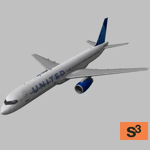 757-200-United · US · white — 3D model preview